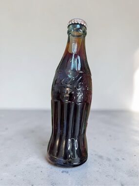 Vintage Unopened 6.5 oz Coca-Cola Bottle Lowell MA Iridescent Collectible